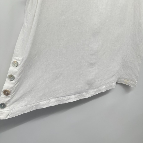 Tahari Top Shirt 1X Boho 3/4 Sleeve 100% Linen Beachy Coastal Lagenlook Popover - Picture 6 of 13